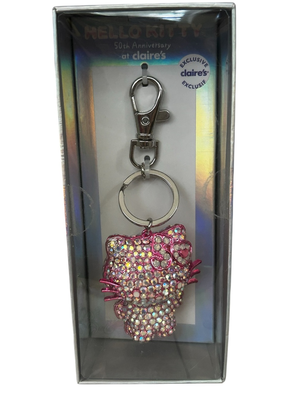 Hello Kitty 50th Anniversary’s Pink Crystal Keychain by Claire's